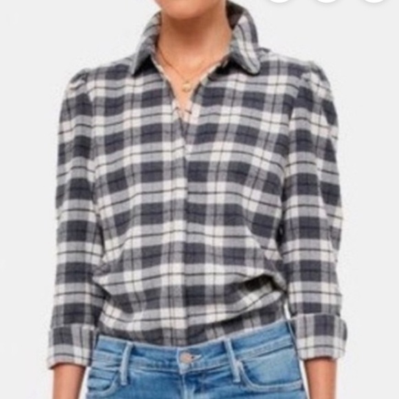 Tuckernuck Tops - Tuckernuck Saranac Flannel Shirt gray plaid button down shirt size small
